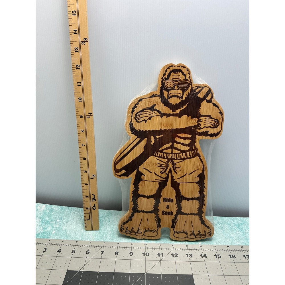 Sasquatch Bamboo Cutting Board American Flag Sunglasses Hide &‎ Seek Bigfoot